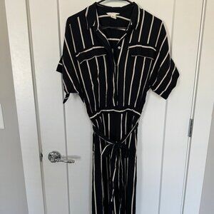 H&M Stripe jumpsuit with tie belt | size US 4